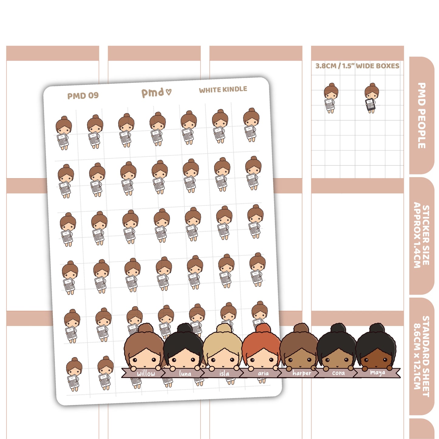 Kindle Stickers | PMD People Planner Stickers | PMD09