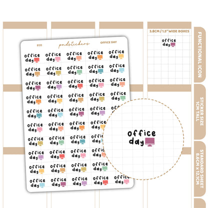 Office Day Stickers | Functional Icon Planner Stickers | FI11