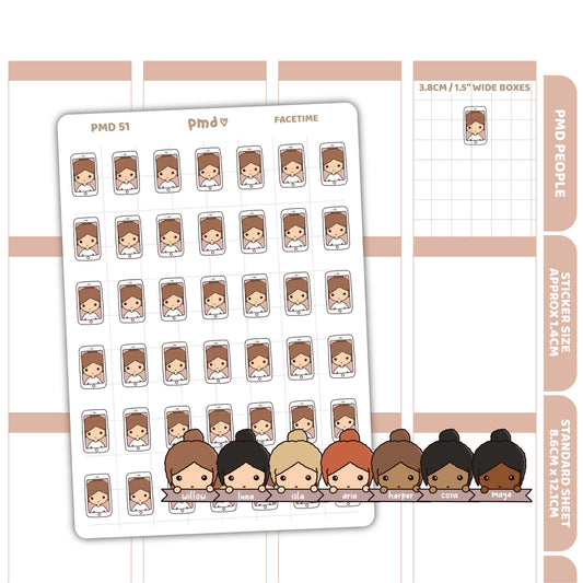 Facetime Stickers | PMD People Planner Stickers | PMD51