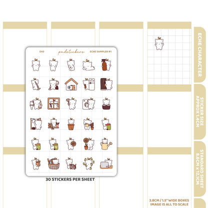 Eche Sampler #1 Stickers | Eche Character Planner Stickers | E40