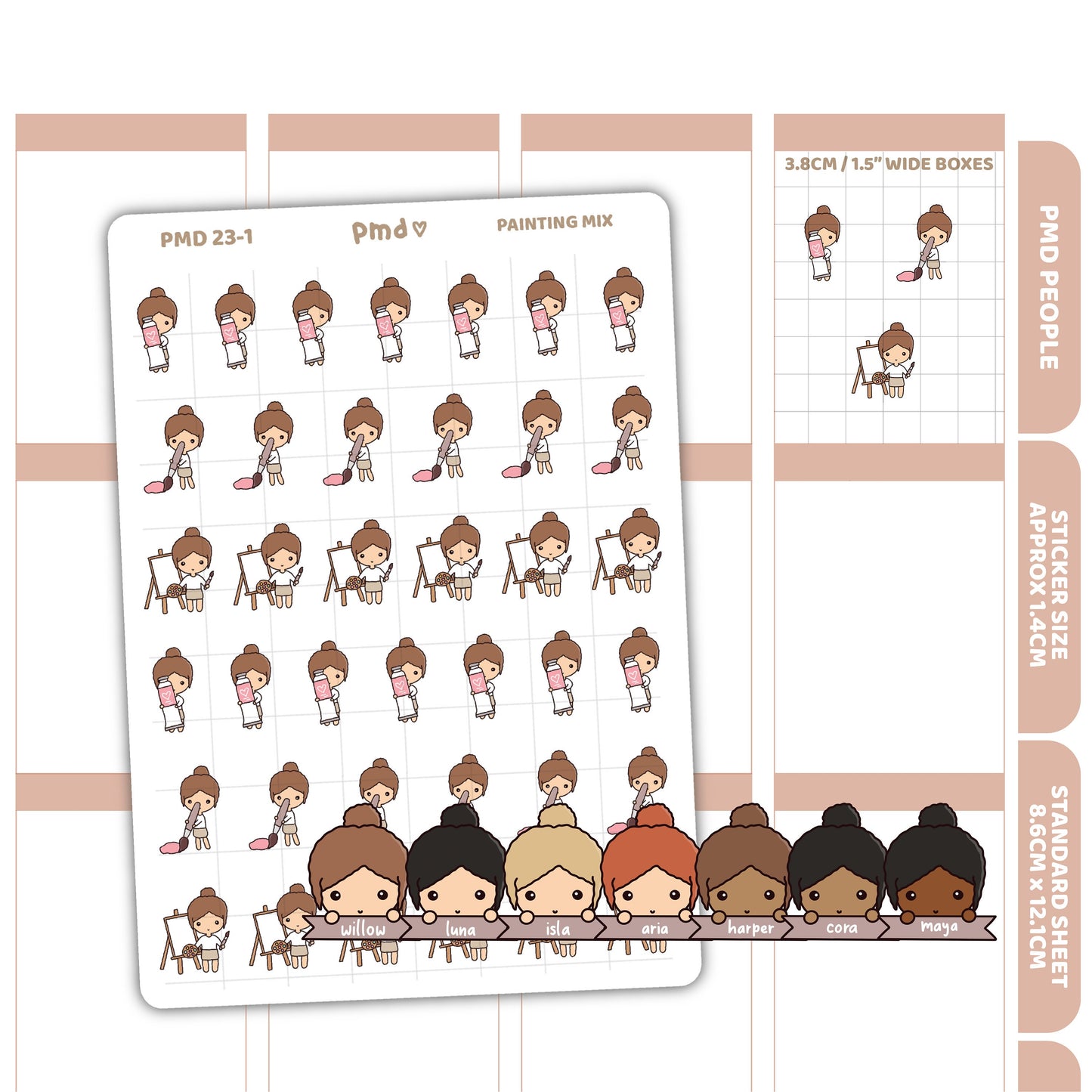 Painting Stickers | PMD People Planner Stickers | PMD23