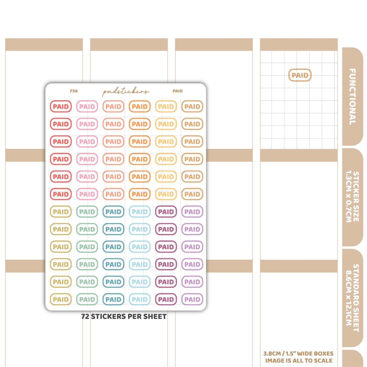 Paid Stickers | Functional Planner Stickers | F38