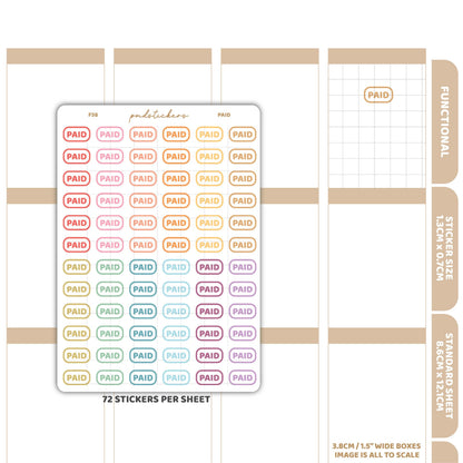 Paid Stickers | Functional Planner Stickers | F38