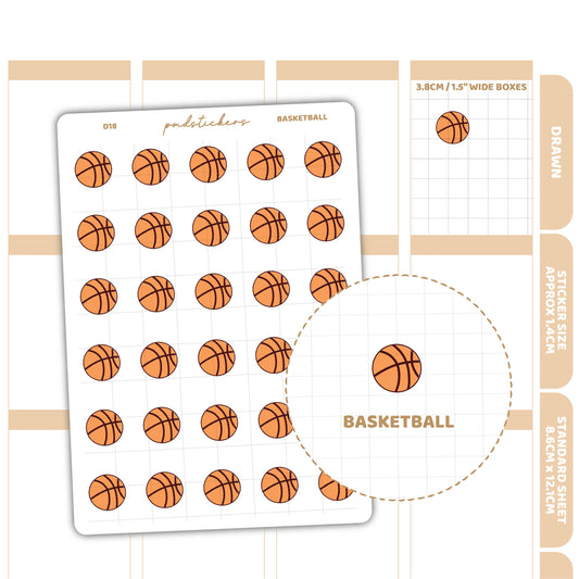 Basketball Stickers | Drawn Planner Stickers | D18
