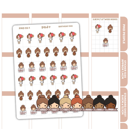 Birthday Stickers | PMD People Planner Stickers | PMD55