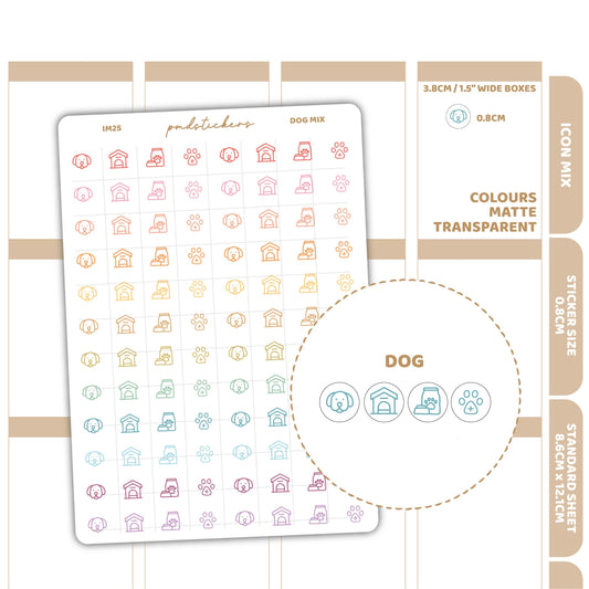 Dog Mix Icon Dot Stickers | Planner Stickers | IM25