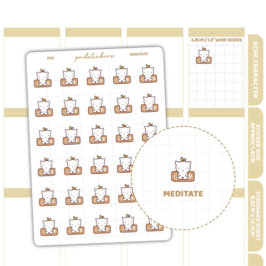 Meditate Stickers | Eche Character Planner Stickers | E20