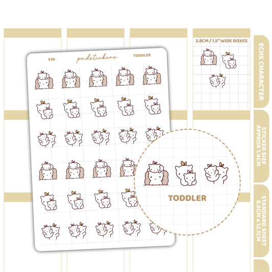 Toddler Stickers | Eche Character Planner Stickers | E36