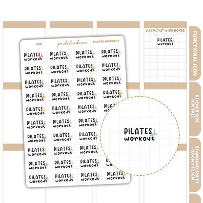 Pilates Workout Stickers | Functional Icon Planner Stickers | FI08