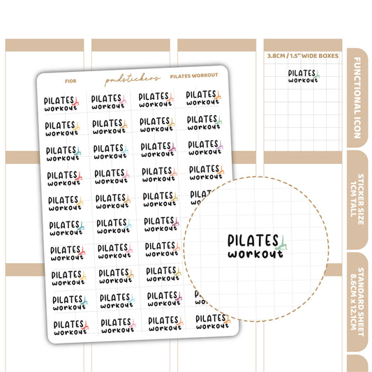Pilates Workout Stickers | Functional Icon Planner Stickers | FI08