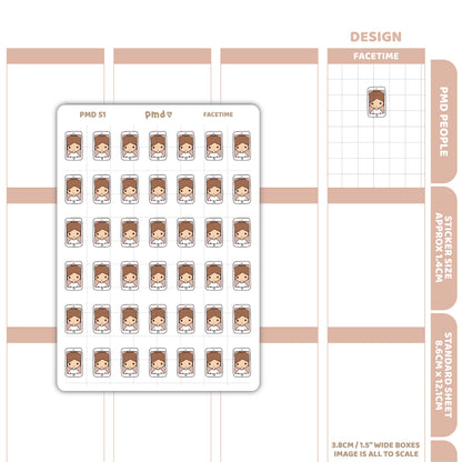 Facetime Stickers | PMD People Planner Stickers | PMD51