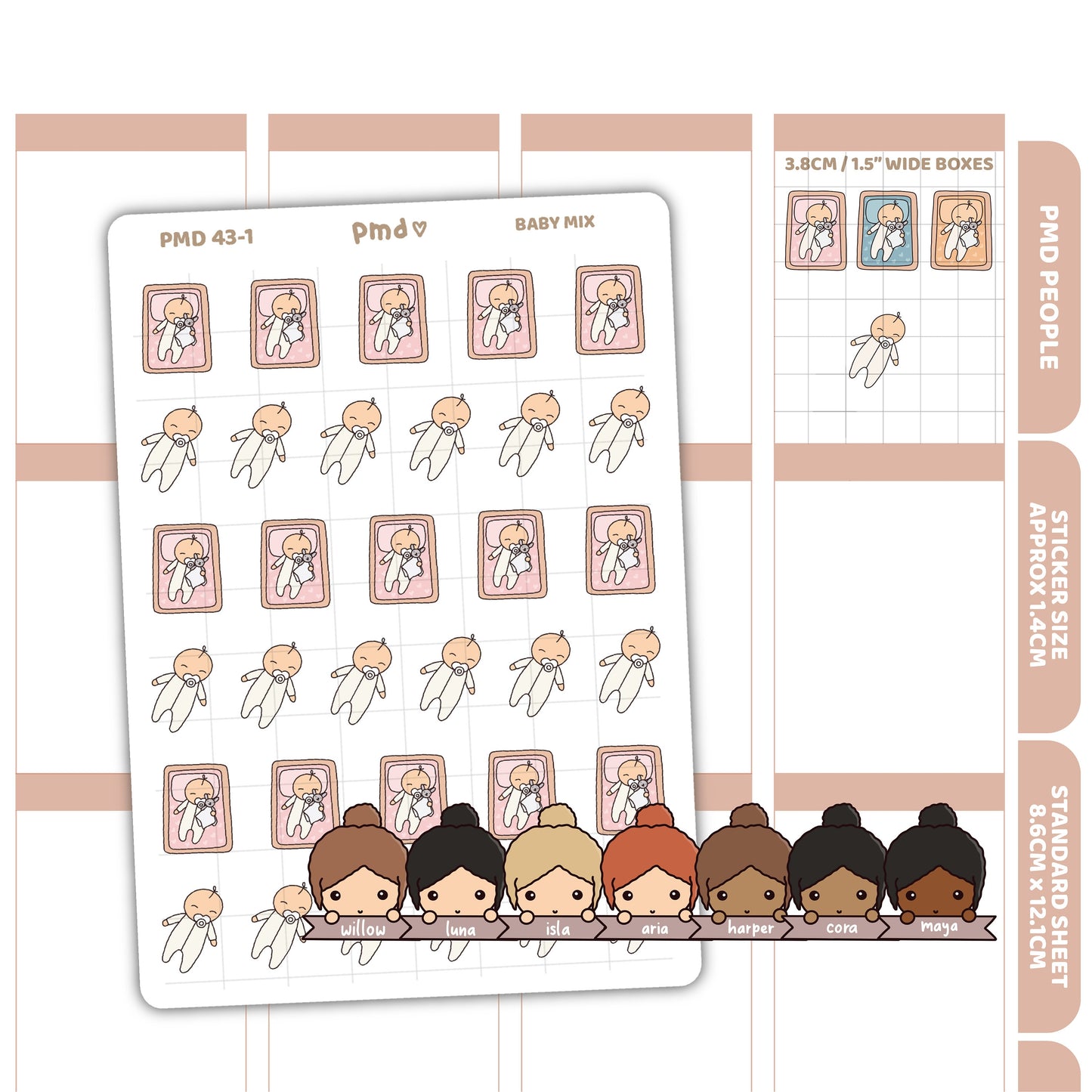 Baby Stickers | PMD People Planner Stickers | PMD43