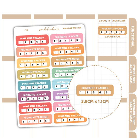 Migraine Tracker Stickers | Functional Planner Stickers | F29