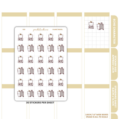Plane Travel Stickers | Eche Character Planner Stickers | E39