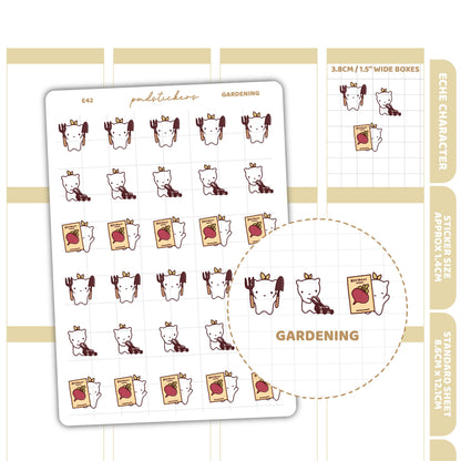 Garden Stickers | Eche Character Planner Stickers | E42
