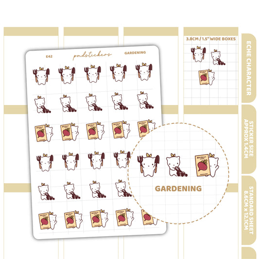 Garden Stickers | Eche Character Planner Stickers | E42