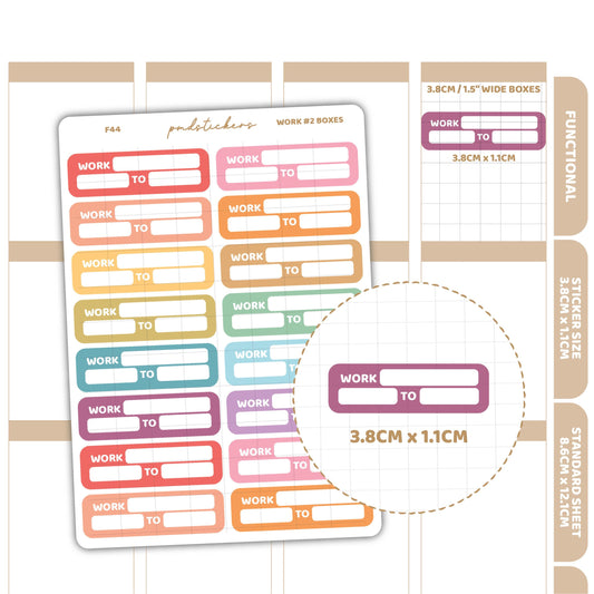 Work #2 Box Stickers | Functional Planner Stickers | F44