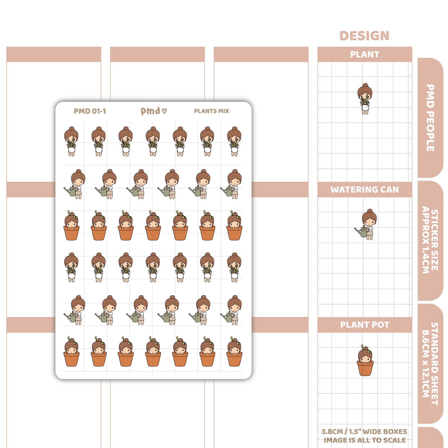 Plants Stickers | PMD People Planner Stickers | PMD01