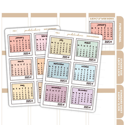 2025 Polaroid Calendar Stickers | Functional Planner Stickers | F10(2)