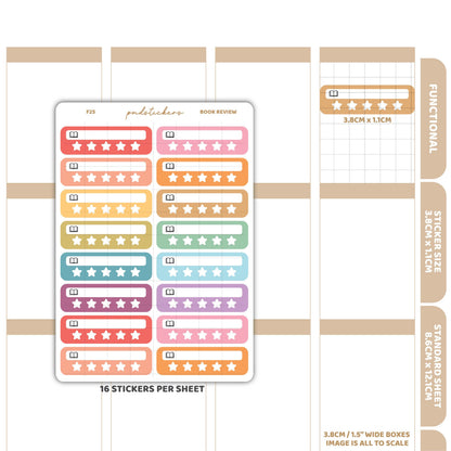 Book Review Box Stickers | Functional Planner Stickers | F25