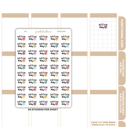 Office Day Stickers | Functional Icon Planner Stickers | FI11