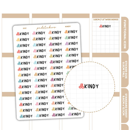 Kindy Stickers | Functional Icon Planner Stickers | FI17