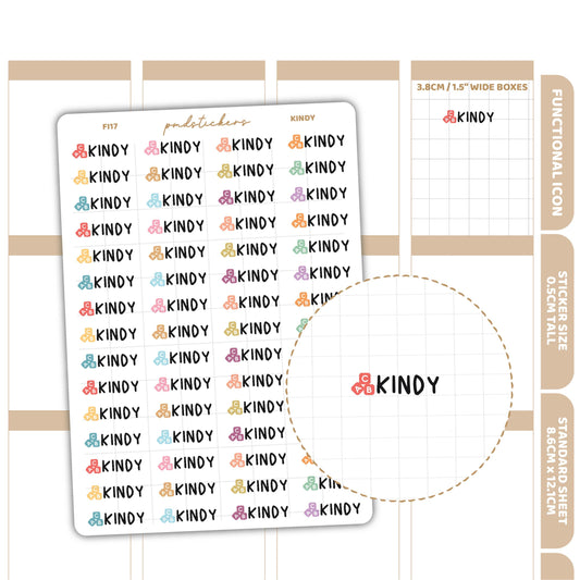 Kindy Stickers | Functional Icon Planner Stickers | FI17
