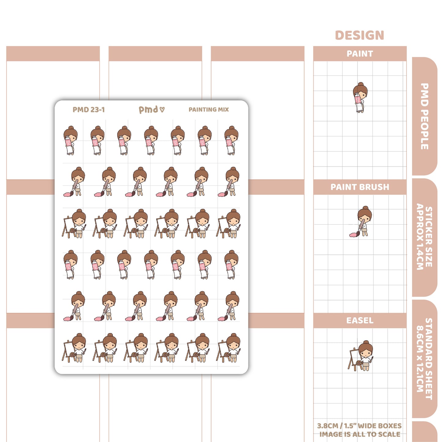 Painting Stickers | PMD People Planner Stickers | PMD23