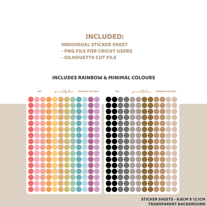 Digital Download Tiny Dot Stickers | Basic Planner Stickers | B02-D