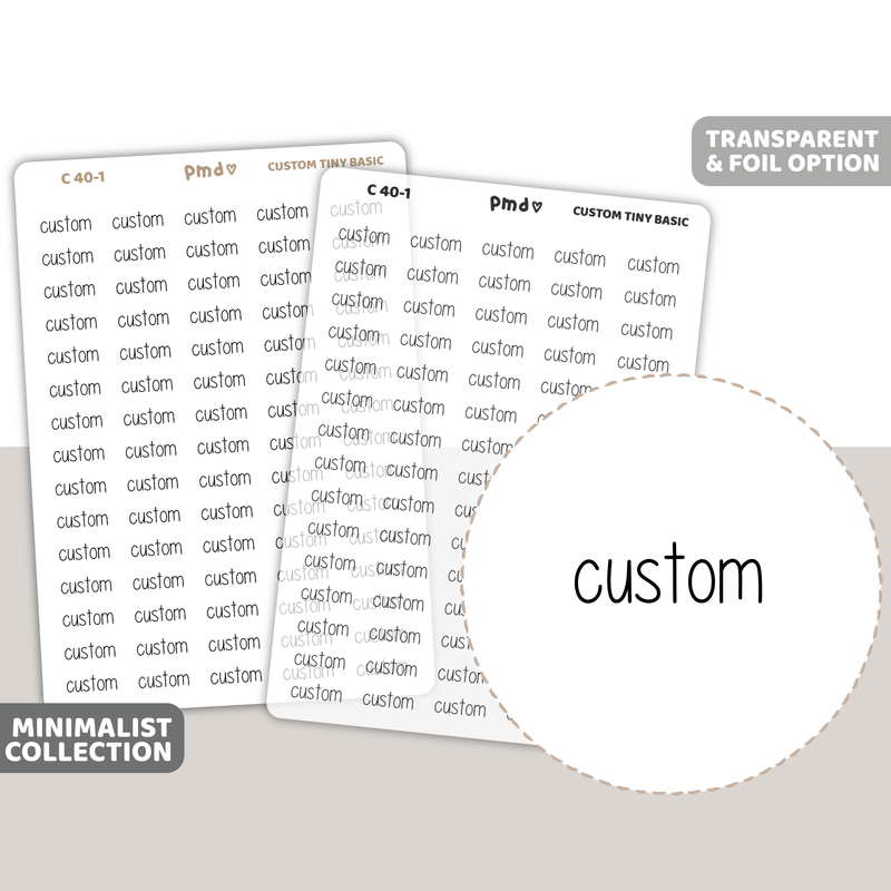 Custom Tiny Basic Word Stickers | C40