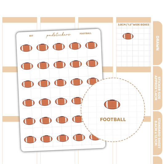 Football Stickers | Drawn Planner Stickers | D17