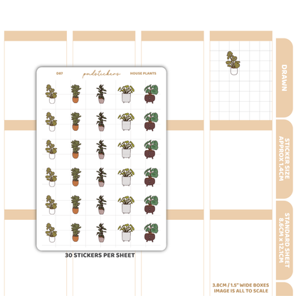 House Plants Stickers | Drawn Planner Stickers | D87