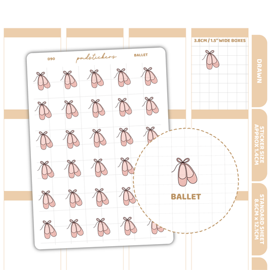 Ballet Stickers | Drawn Planner Stickers | D90