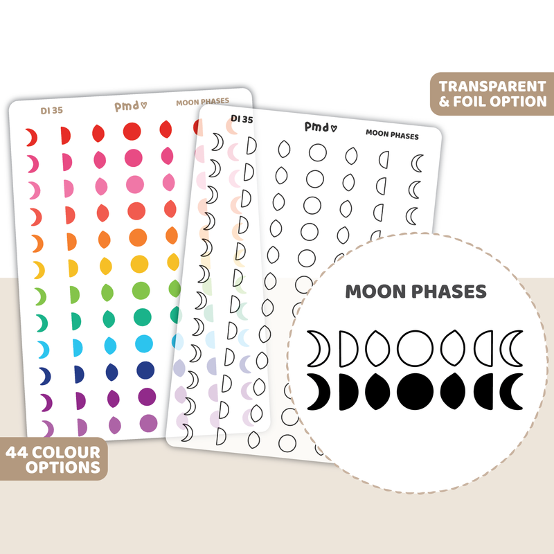 Moon Phase Icon Stickers | DI35