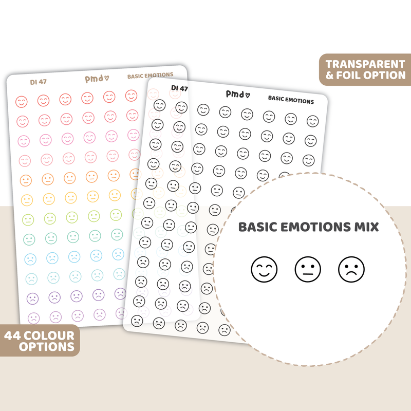 Basic Emotions Mix Icon Stickers | DI47