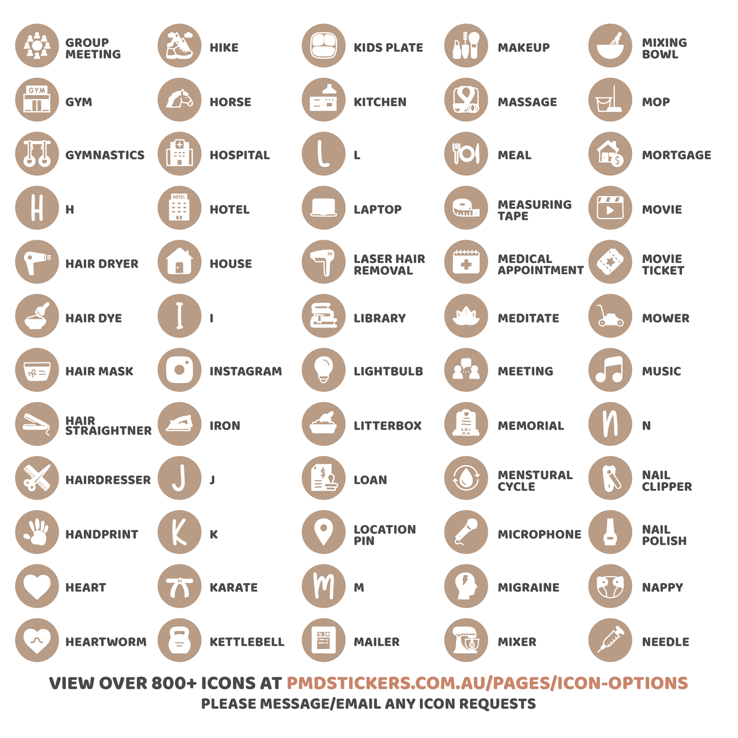 Colour Icon Dot Stickers | 800+ Icons | Planner Stickers | 02