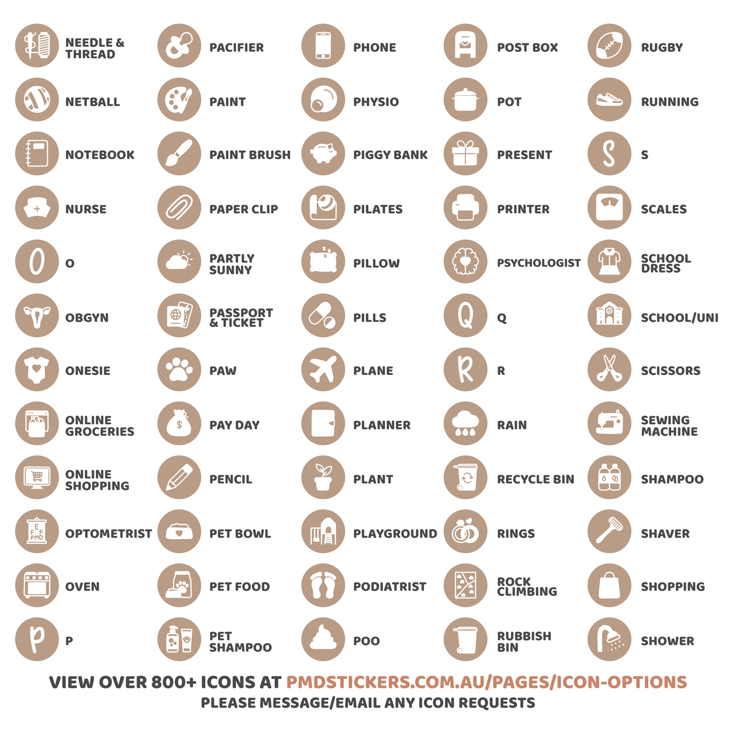 Colour Icon Dot Stickers | 800+ Icons | Planner Stickers | 02