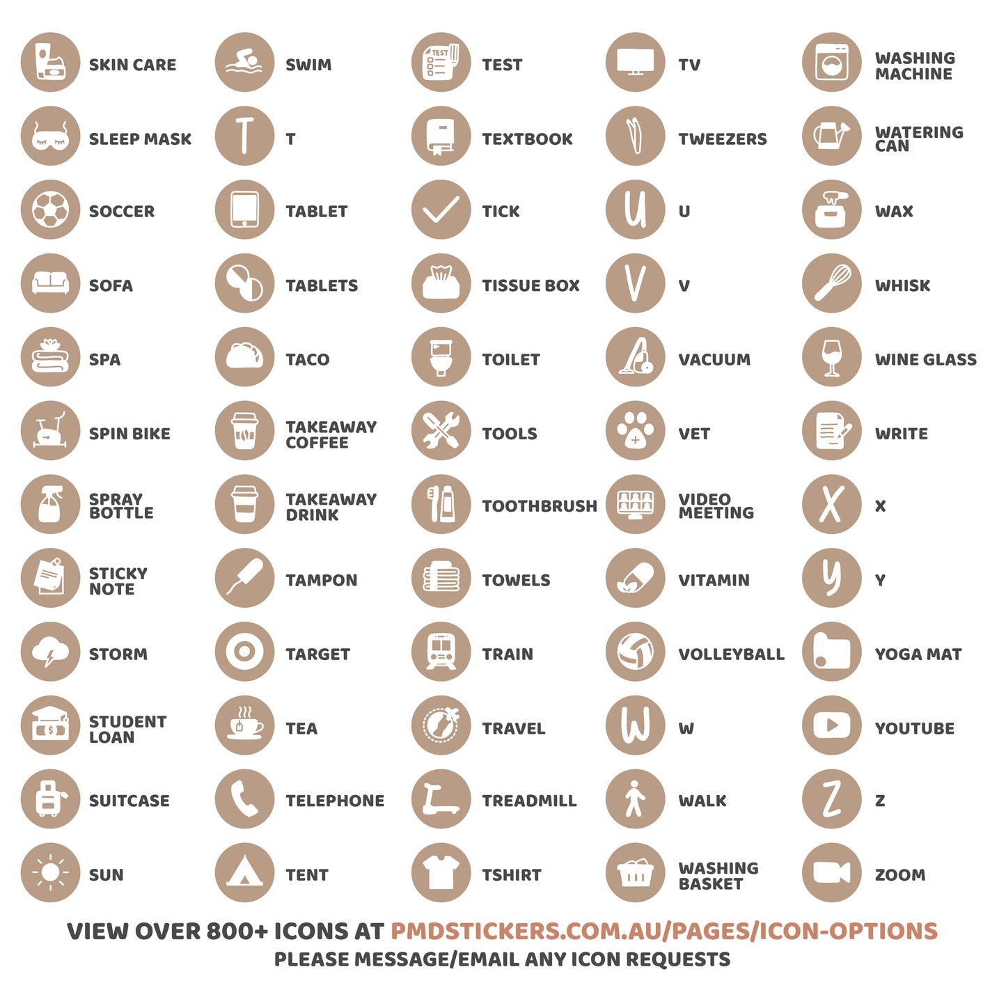 Colour Icon Dot Stickers | 800+ Icons | Planner Stickers | 02