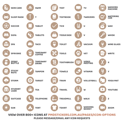 Colour Icon Dot Stickers | 800+ Icons | Planner Stickers | 02