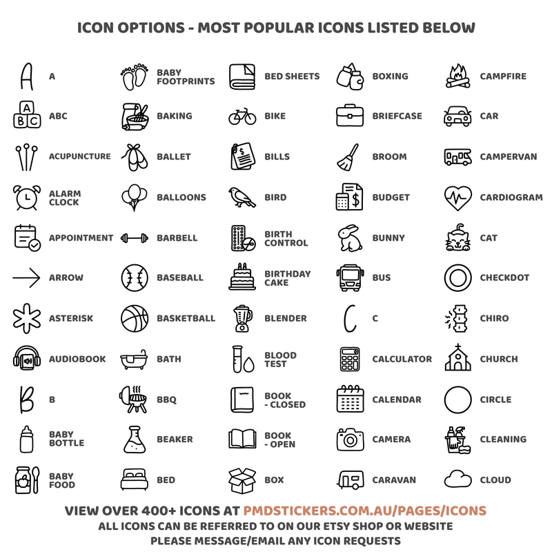 Mini Outline Icon Stickers | 500+ Icons | ICON R000