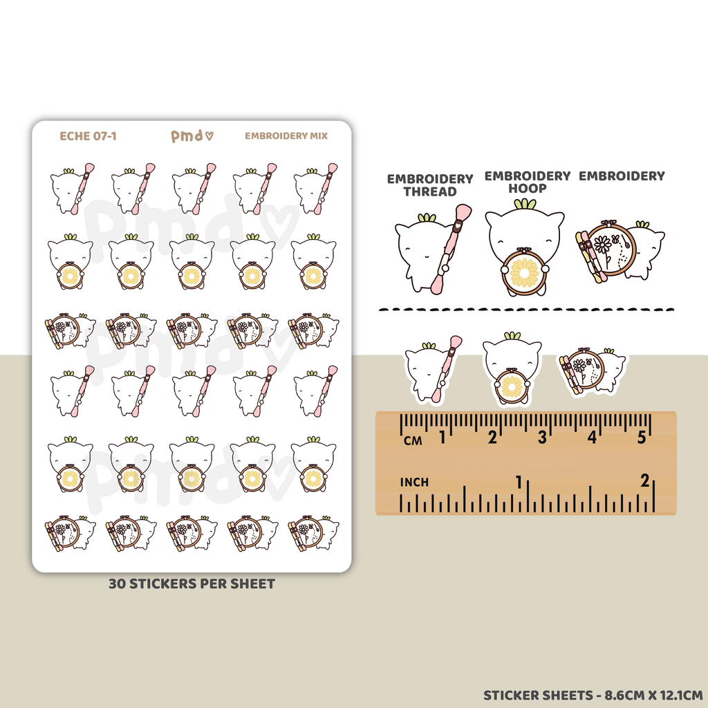 Embroidery Hoops Stickers Embroidery Sticker Sheet Stickers -  Australia