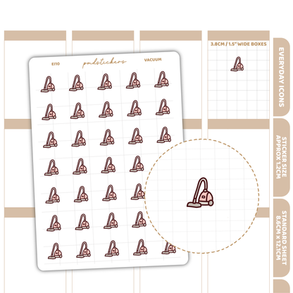 Vacuum Everyday Icon Stickers | Planner Stickers | EI10