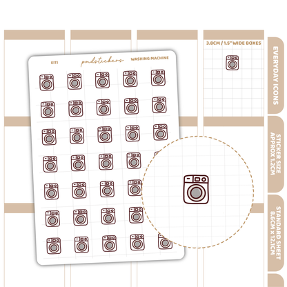 Washing Machine Everyday Icon Stickers | Planner Stickers | EI11