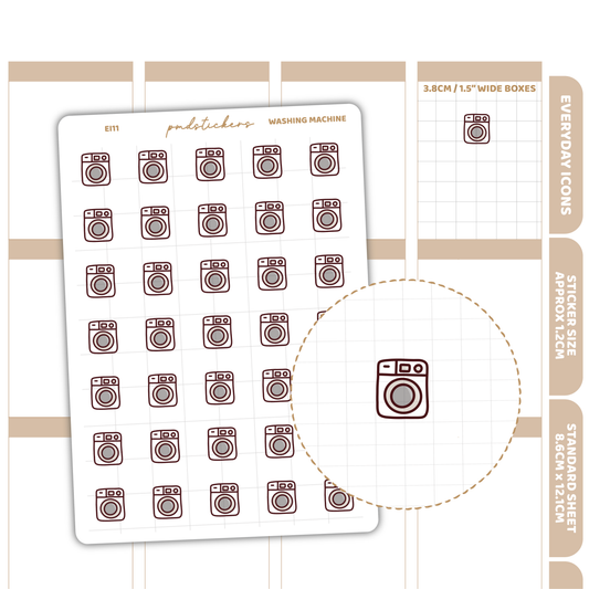 Washing Machine Everyday Icon Stickers | Planner Stickers | EI11