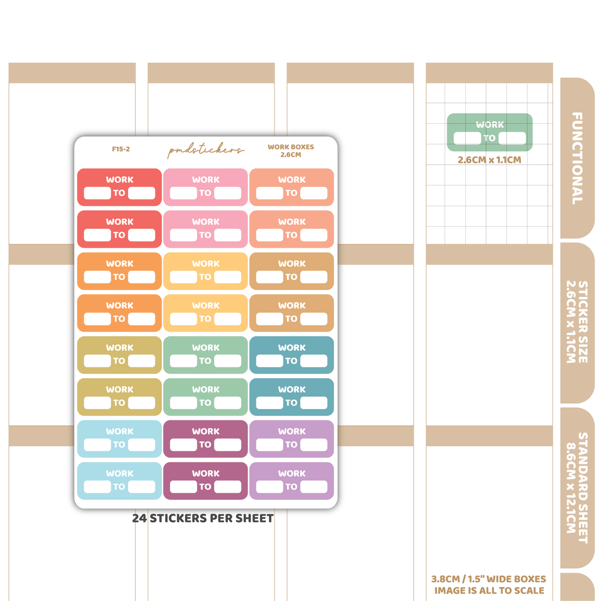 Work Box Stickers | Functional Planner Stickers | F15