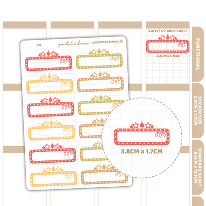 Christmas Movie Marquee Box Stickers | Functional Planner Stickers | F32