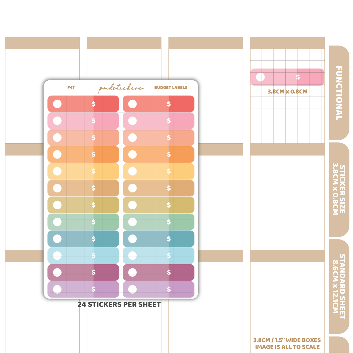 Budget Label Stickers | Functional Planner Stickers | F47