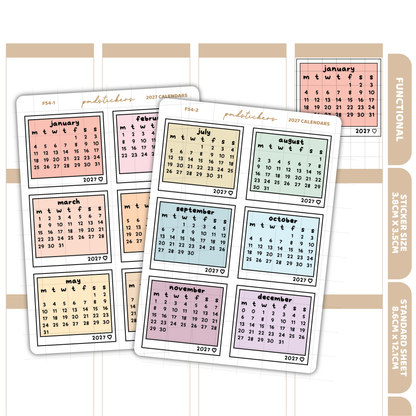 2027 Polaroid Calendar Stickers | Functional Planner Stickers | F54(2)