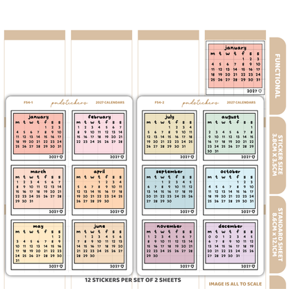 2027 Polaroid Calendar Stickers | Functional Planner Stickers | F54(2)