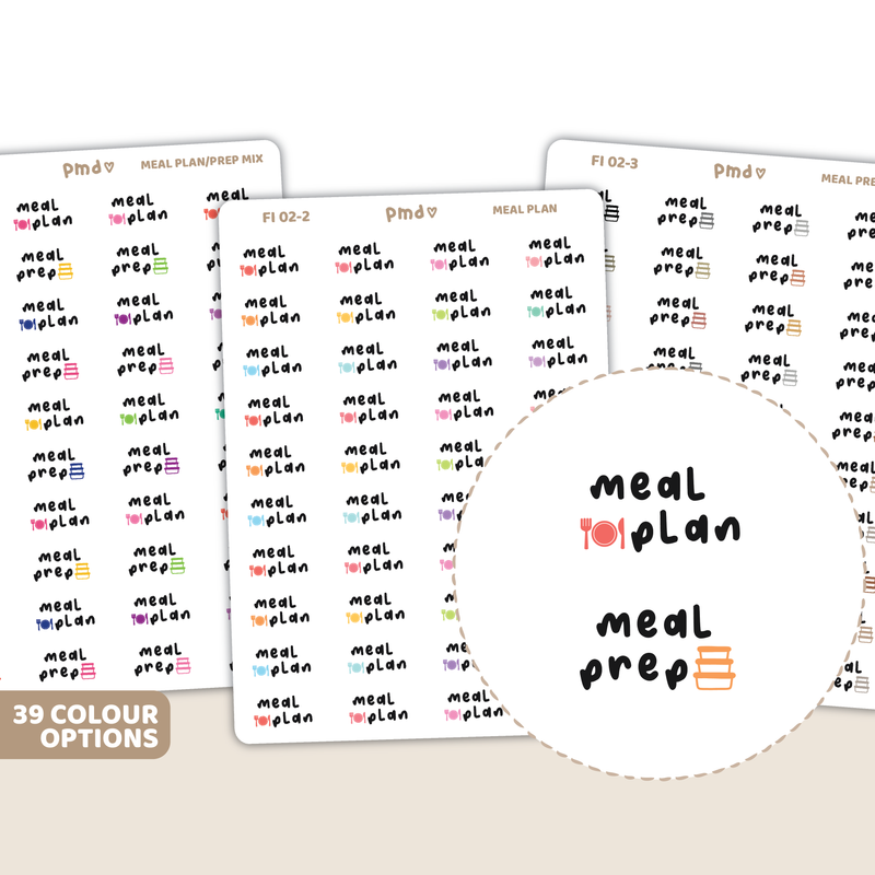 Meal Plan & Meal Prep Stickers | FI02